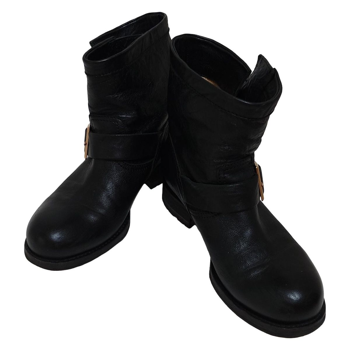 JIMMY CHOO ジミーチュウ ショートブーツ 35 1 2 レディース - 黒 レザー