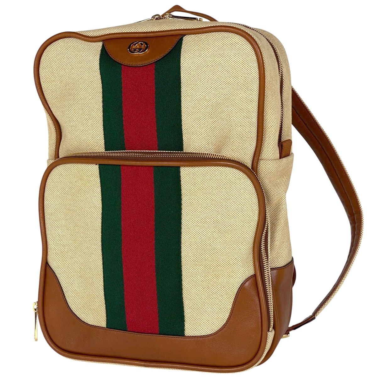 GUCCI グッチ　シェリーライン リュック ウェブライン キャンバス グッチ GUCCI シェリーライン リュックサック GGロゴ ウェブ バック