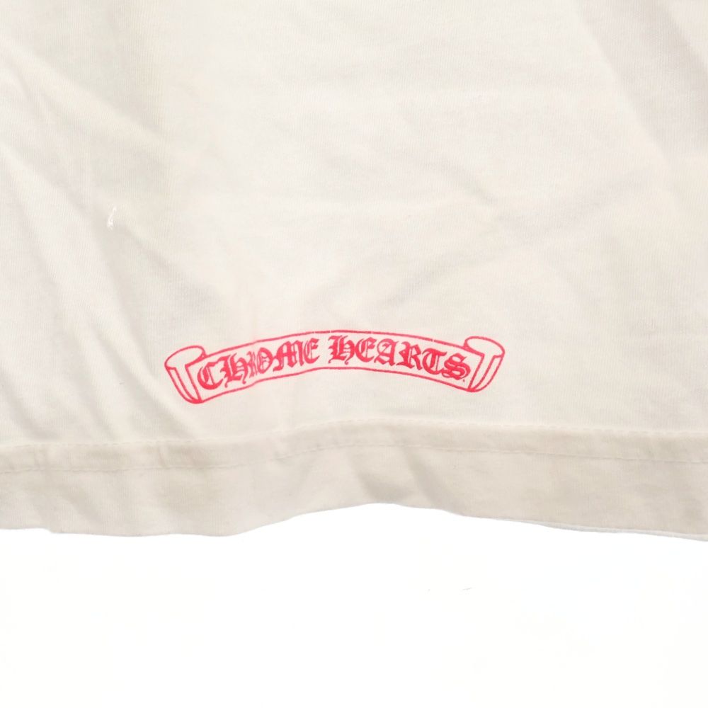 クロムハーツ ネオンピンク ストライプロゴ L/S 長袖Tシャツ M ホワイト クロムハーツ ネオンピンク ストライプロゴ L/S 長袖Tシャツ M