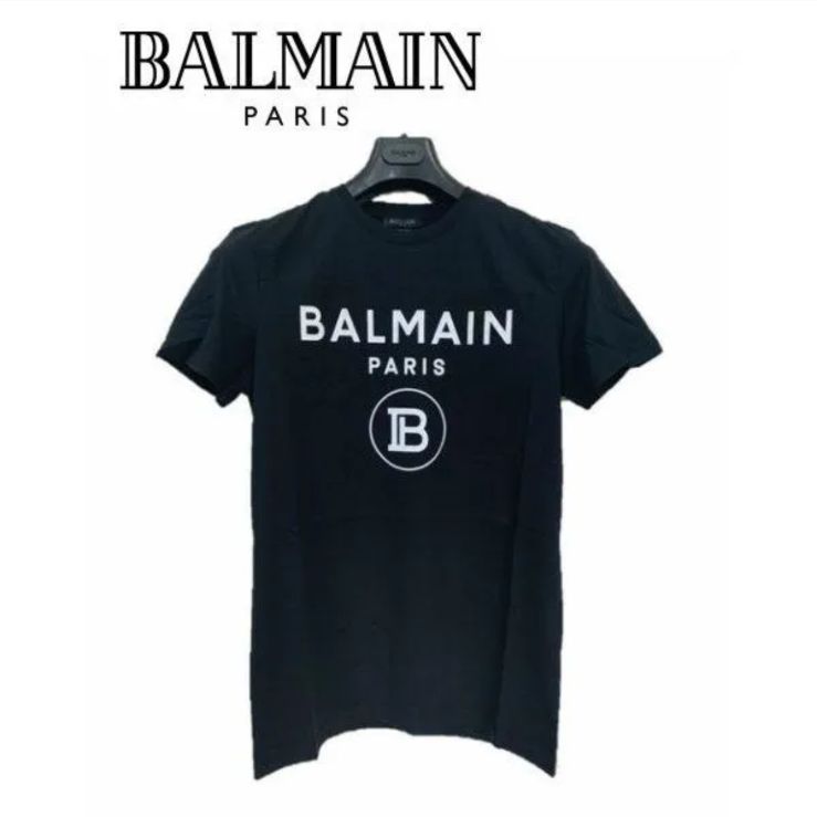 訳あり　特価　新品　バルマン　BALMAIN Tシャツ　ロゴT メンズ　XLサイズ　黒　ブラック　黒Tシャツ　半袖