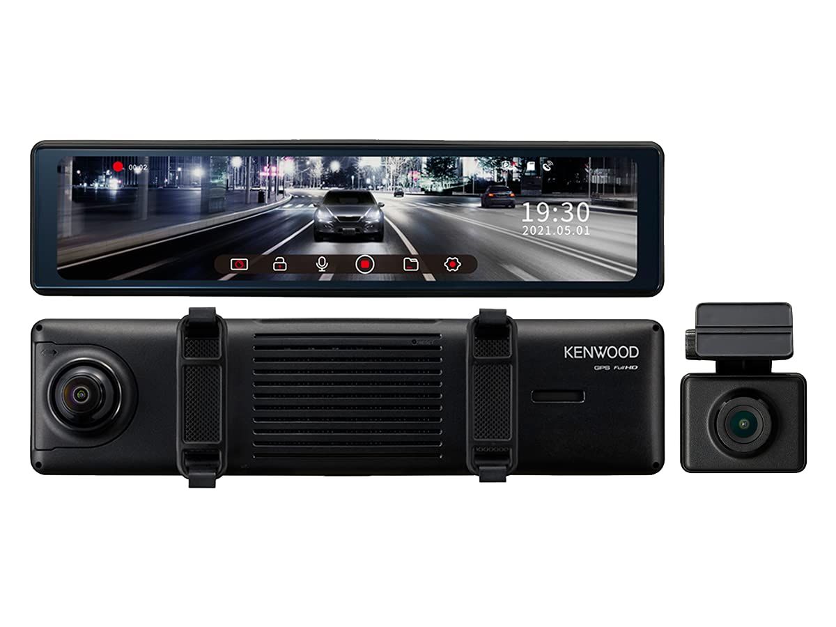 ケンウッド ドライブレコーダー rear DRV-EM4700 ミラー型 デジタルミラー搭載 IPS液晶 前後高感度STARVIS CMOSセンサー搭載 フルハイビジョン録画 バンド式装着 ミラレコ KENWOOD 12型