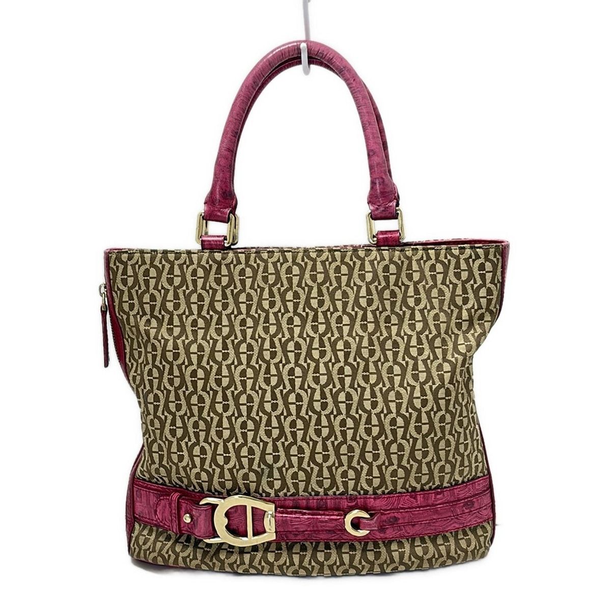 AIGNER(アイグナー) トートバッグ - ダークブラウン×グレー