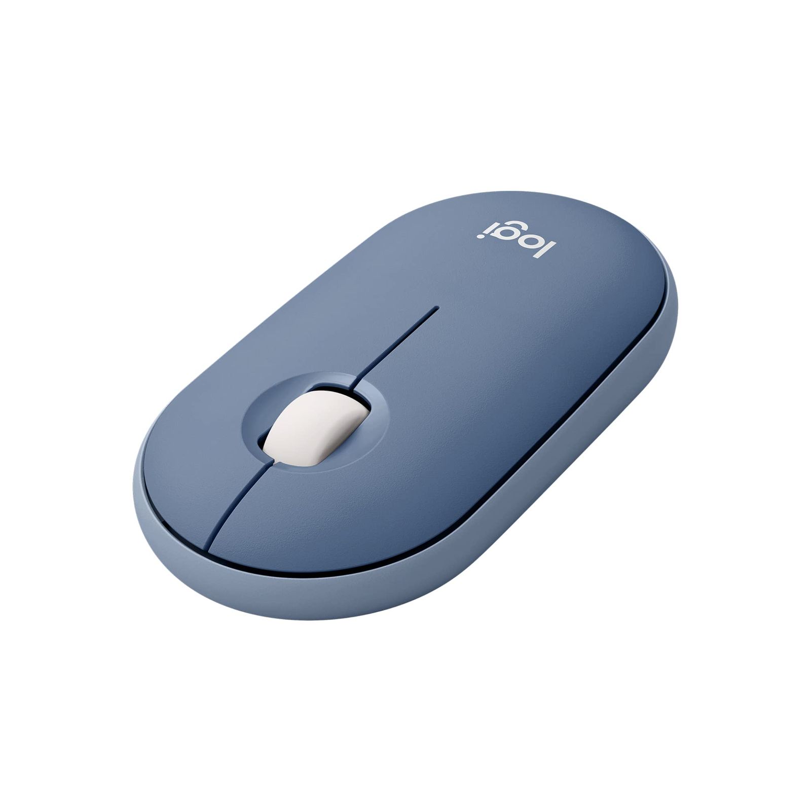ロジクール ワイヤレスマウス 無線 マウス Pebble M350BU 薄型 静音 ブルーベリー USB Bluetooth ワイヤレス 左右対称型 windows mac Chrome Android Surface iPad  [ブルーベリー] [マウス]