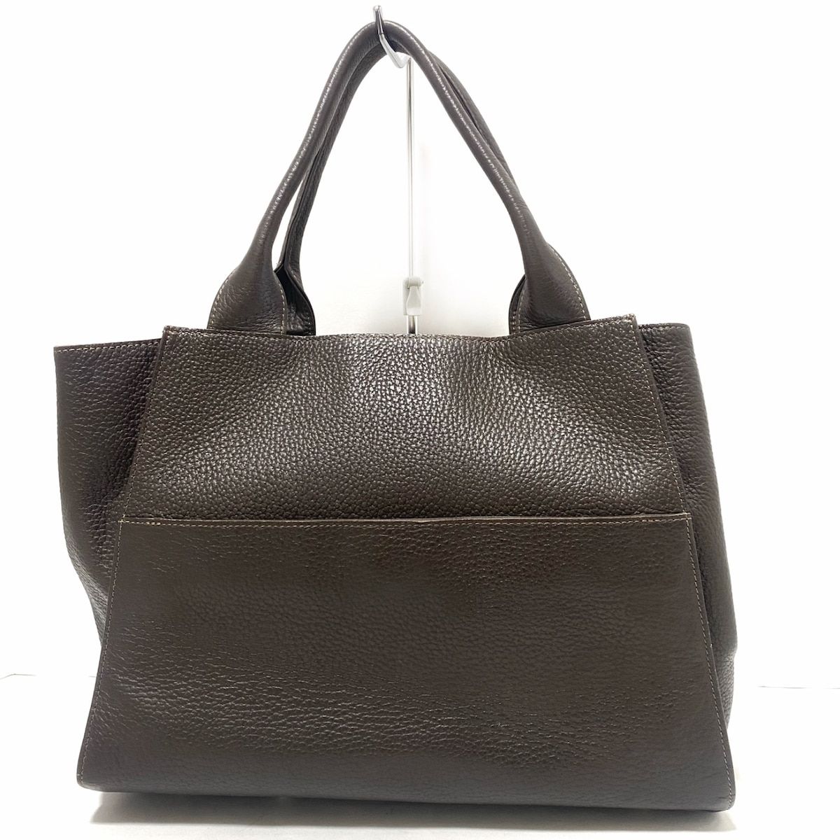 IANNE(イアンヌ) トートバッグ - ダークブラウン×オレンジ レザー  