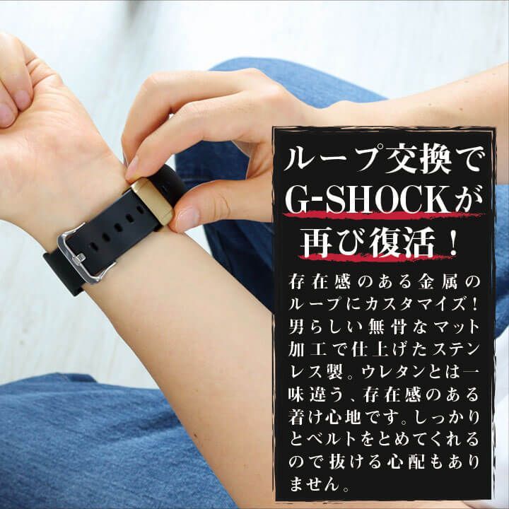 【20mm用】ORI-G-MLOOP Gショック 交換用遊革 ループ シルバー パーツ ベルト幅20mmに適合 ORI-G-MLOOP-20MM-SVB g-shock カスタム メタルループ【当店オリジナル】 ネコポス