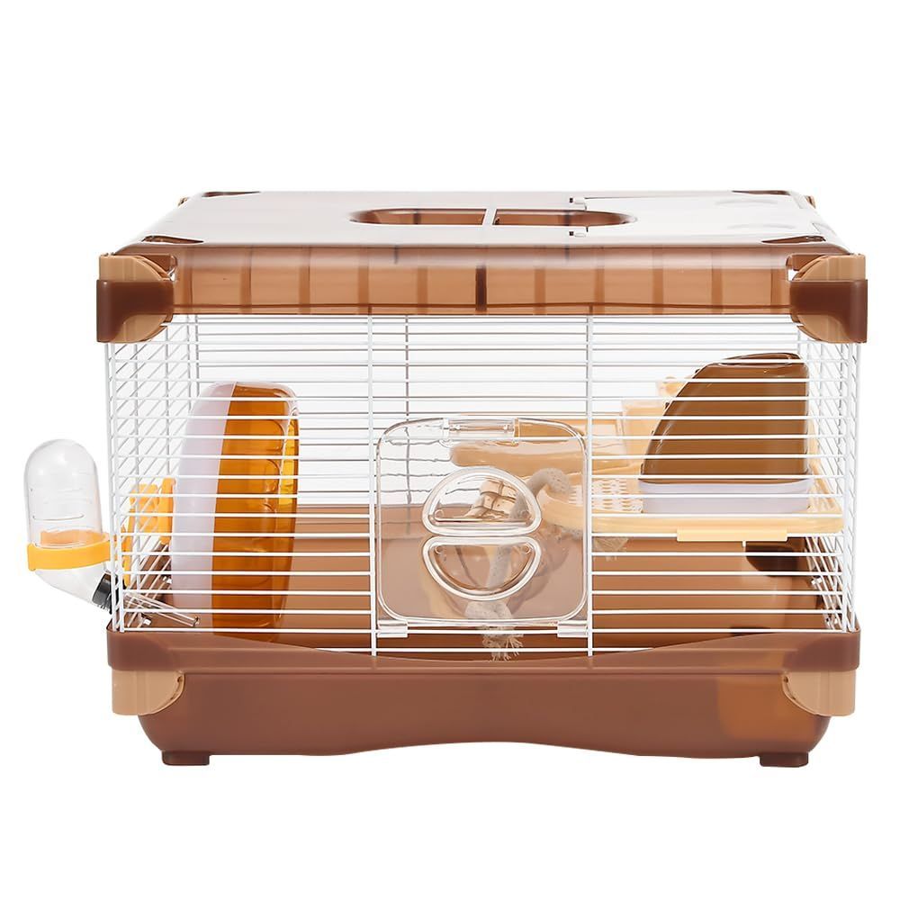 YIBOPET ハムスターケージ 小動物ケージ ケージサイズ:36(W)x27(L)x25(H)cm 広々タイプ トレーデザイン お手入れ簡単 通気性 組立簡単 チャイニーズハムスター ロボロフスキーハムスター キャンベ