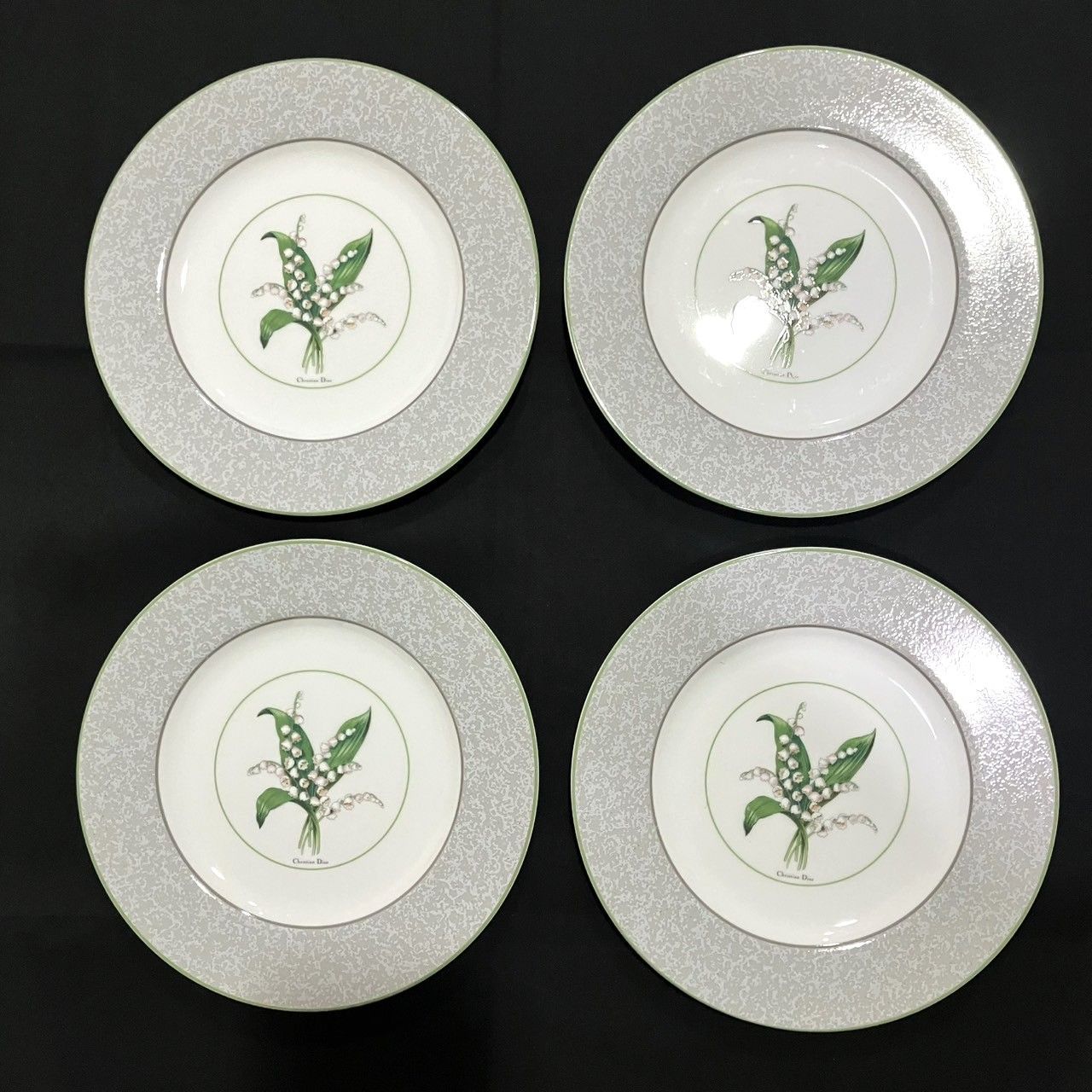 Christian Dior クリスチャンディオール 皿 プレート リリー オブ ザ バレー スズラン ミソラフォーレ ケーキプレート 4枚