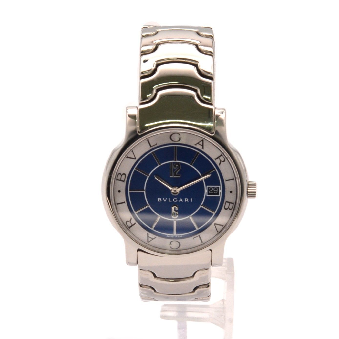 BVLGARI ブルガリ ソロテンポ ST35S メンズ腕時計 クォーツ ブルー文字 