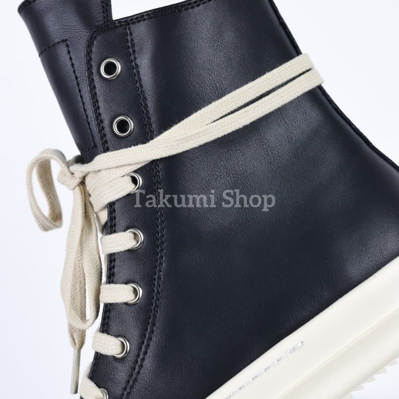 RICK OWENS ラモーンズ ハイカット レザースニーカー EU42 - メルカリ