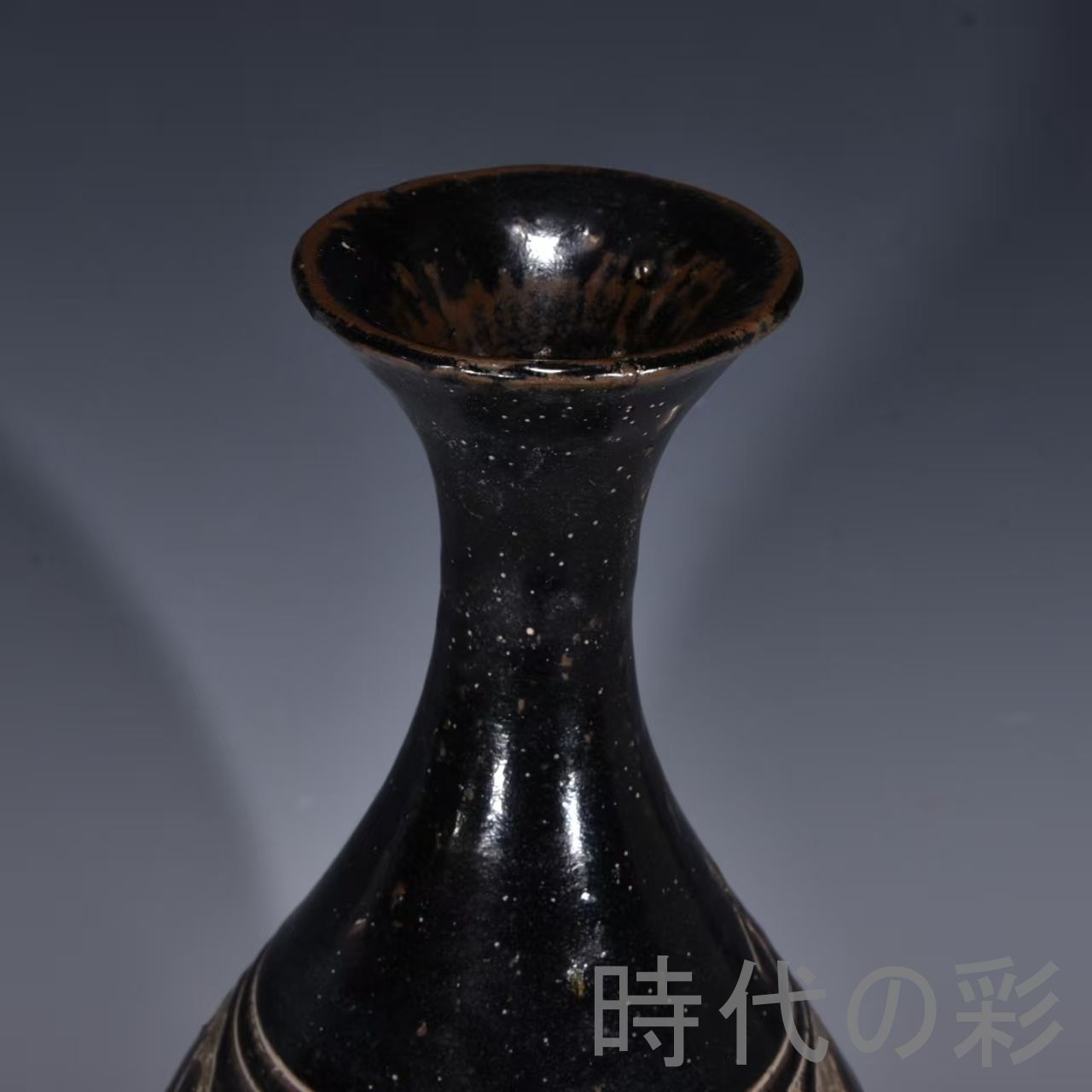 中国古美術 宋代 磁州窯 刻花卉紋 玉壺春瓶 唐物 青磁 陶磁器 時代物
