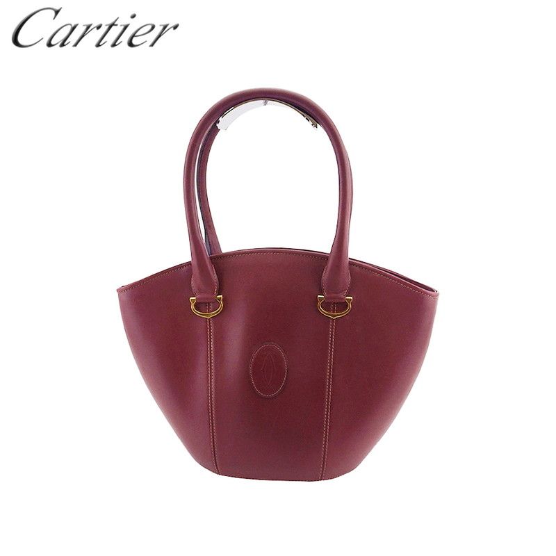 カルティエ CARTIER トートバッグ マストライン ボルドー