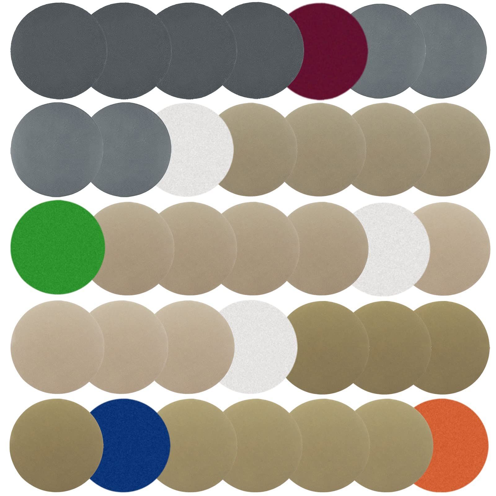 DanYun 35枚 125mm耐水 サンドペーパー #2000 - #10000 丸型 サンダー用 サンディングディスク （ 2000 2500 3000 4000 5000 7000 10000 7粒度 各5枚） 鏡面磨き 光沢仕上げ 塗装面の研磨、金属表