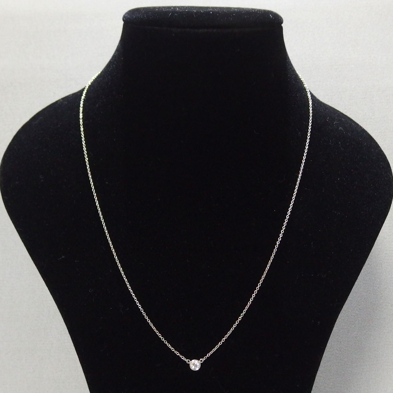 美品☆TIFFANY&Co プラチナ バイザヤード ダイヤモンド ネックレス 