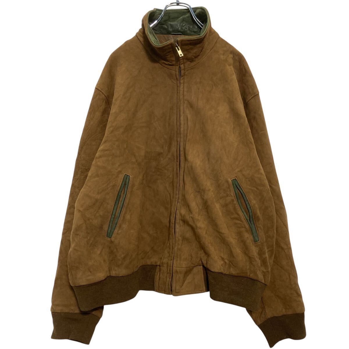 L.L.Bean ヌバックレザー ブルゾン XL ブラウン エルエルビーン 80's USA製 レザージャケット 古着卸 アメリカ仕入 a611-8584