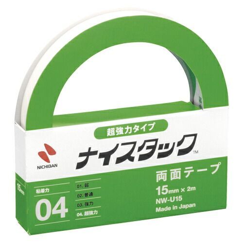 クーポン配布中-スーパー 対象 まとめ 両面テープ ニチバン ナイスタック ＴＭ 超強力タイプ NW-U15 4987167054892 ●寸法 幅１５ｍｍ×長２ｍ 1個 ×20セット