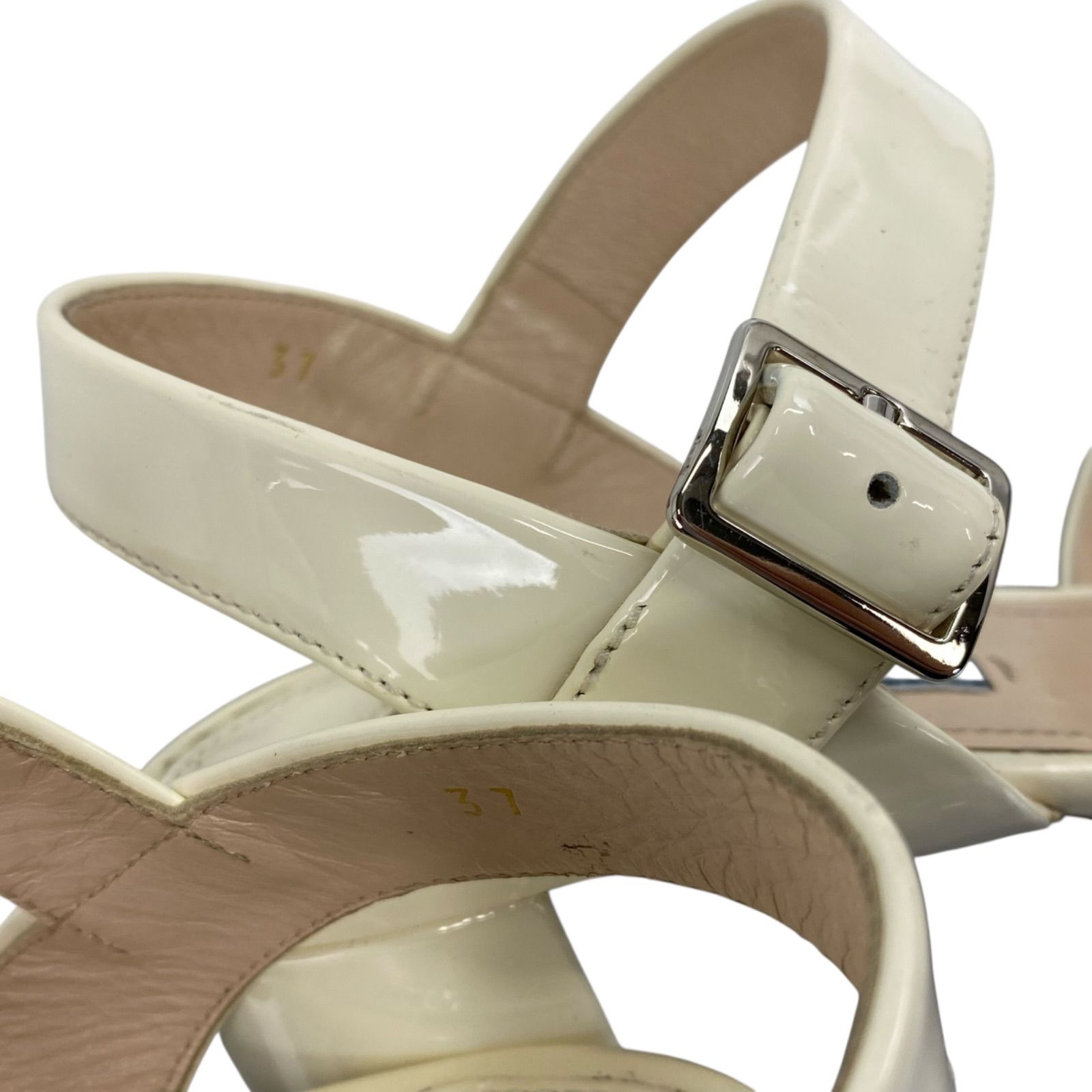 プラダ　エナメル　サンダル プラダ PRADA プラットフォームサンダル エナメル チャンキー