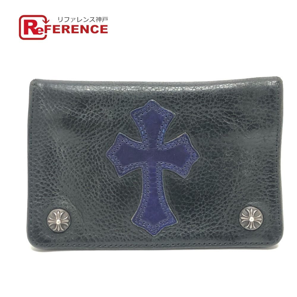 CHROME HEARTS クロムハーツ 長財布 クロスパッチ レザー ブラック
