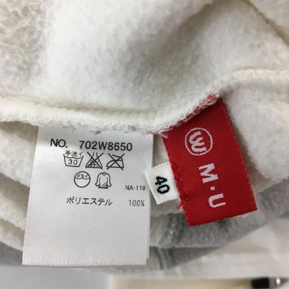 MUスポーツ フリースジャケット 白×ライトグレー 袖口ジップ 異素材 レディース 40(M) ゴルフウェア M・U SPORTS MUスポーツ 驚きの破格値，100%新品 フリースジャケット : > 白×ライトグレー