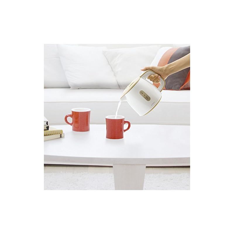 siroca 0.8L 電気ケトル 転倒湯こぼれ防止 蓋が取り外せる SEK-208 ベージュ 1