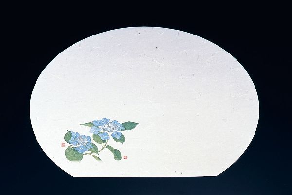 ヤマコー(Yamaco) 尺3半月枯淡懐石まっと 紫陽花 370×335mm 入数：1セット(100枚入) QKIF3