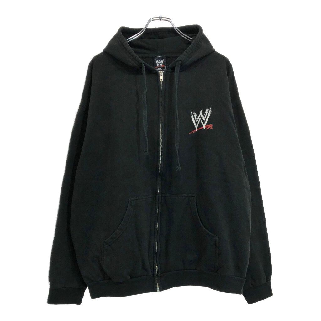 00年代 WWE プロレス フルジップ スウェット パーカー ブラック メンズ XL 古着 V2722
