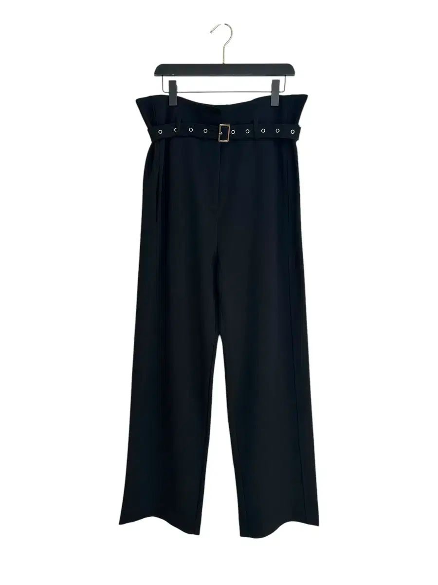 通信なし 黒 ハイウエスト ベルト パンツ