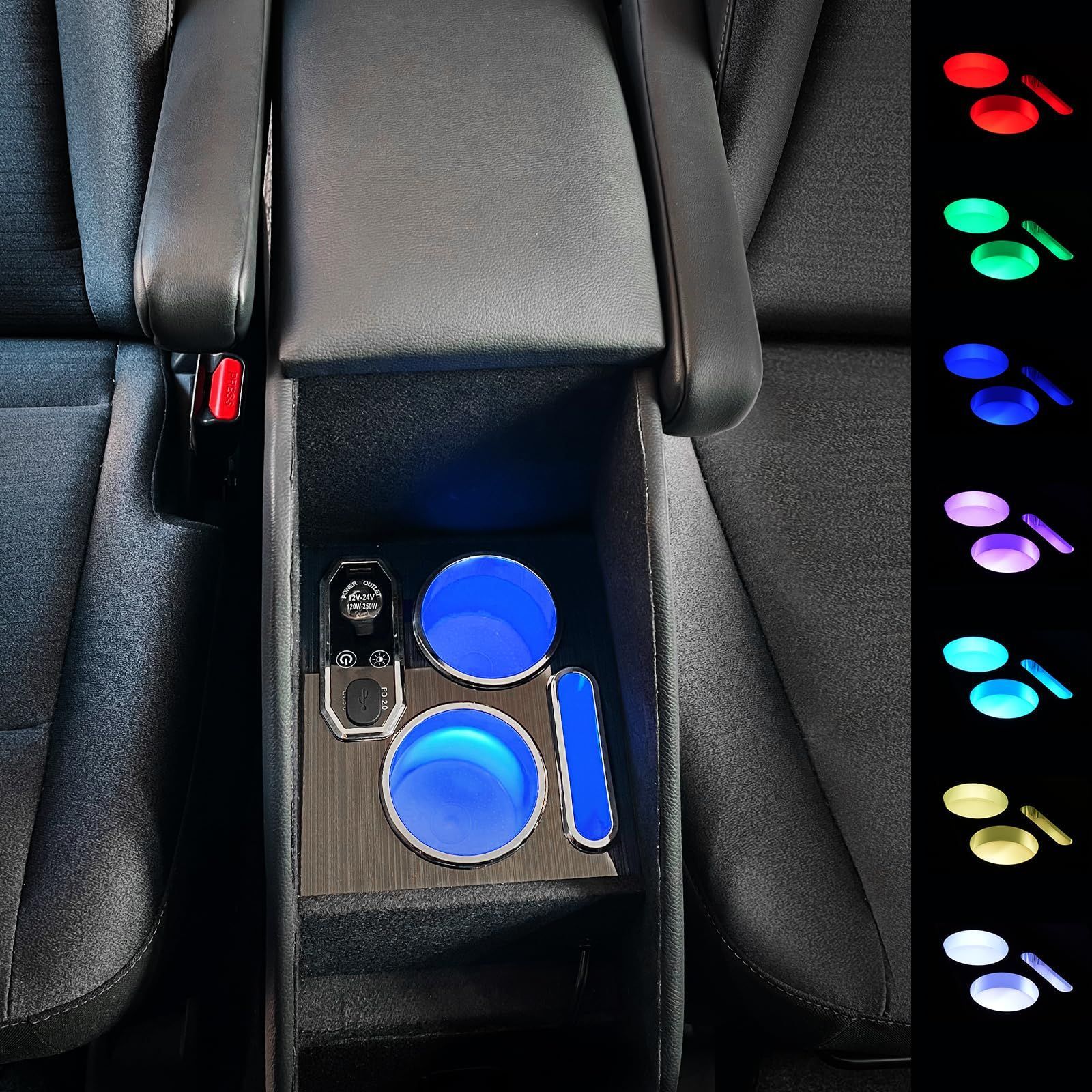 CEMOFE コンソールボックス セレナ C28 e-POWER アームレスト コンソールボックス 七色変換 呼吸ランプ 明るさ調節機能 取付簡単 大容量収納 アームレスト PU素材 Type-C QC3.0 USBポート付き 2025年11月～