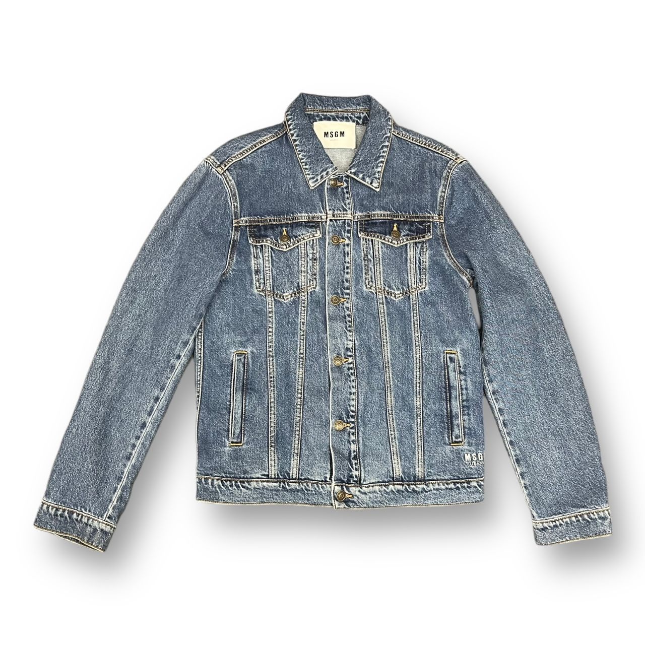 MSGM Back Logo Denim Jacket デニムジャケット Gジャン エムエスジーエム 2640MH43LX インディゴ 46  67840A6