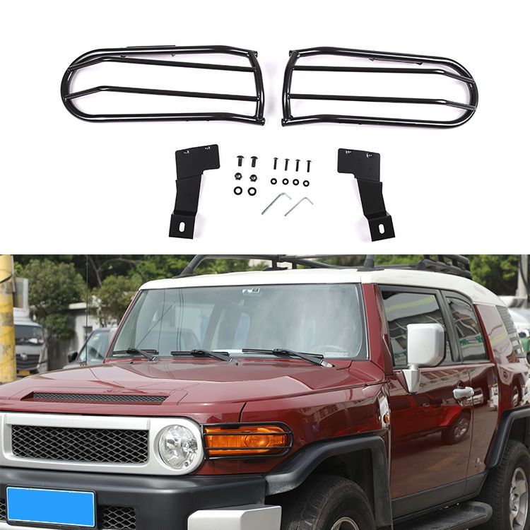 FJクルーザー ブラックフロント フォグランプカバー トヨタ FJクルーザー 2007-2021に対応 フロントフォグランプ保護カバー