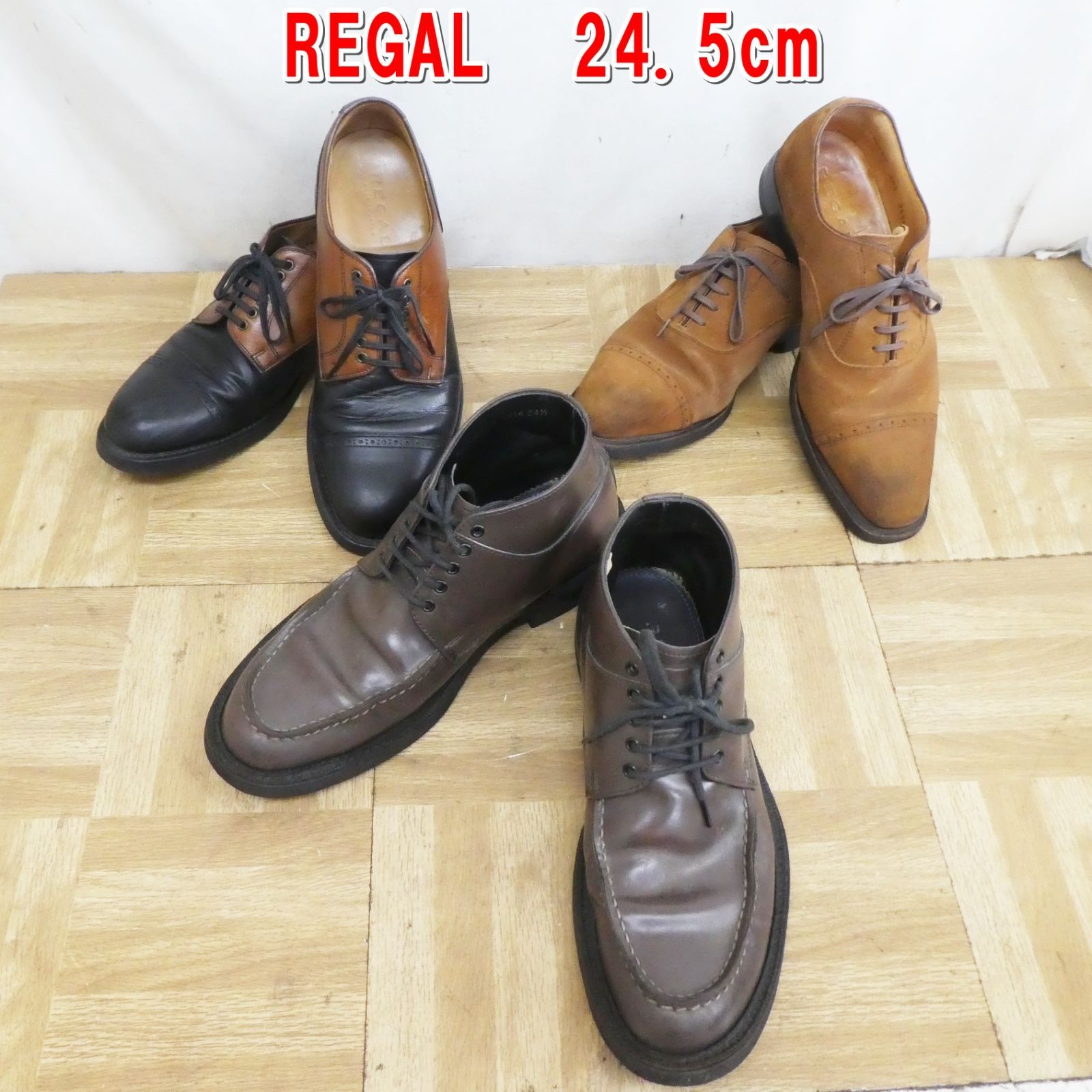 Q944 REGAL レザー スエード シューズ 24.5cm 3足 |10