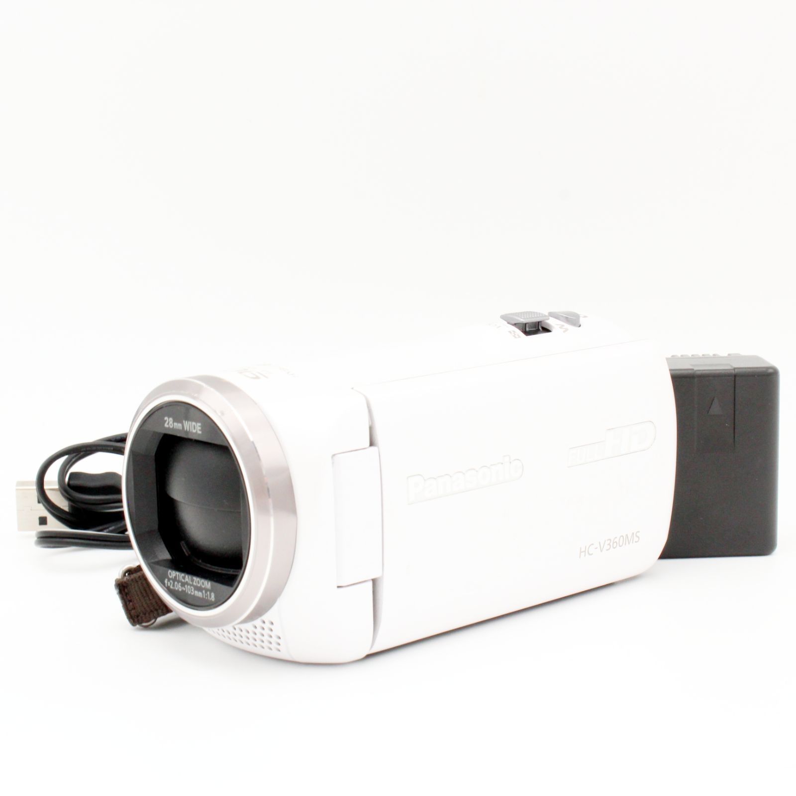極上品】PANASONIC V360MS ホワイト HC-V360MS-W ビデオカメラ#6536  