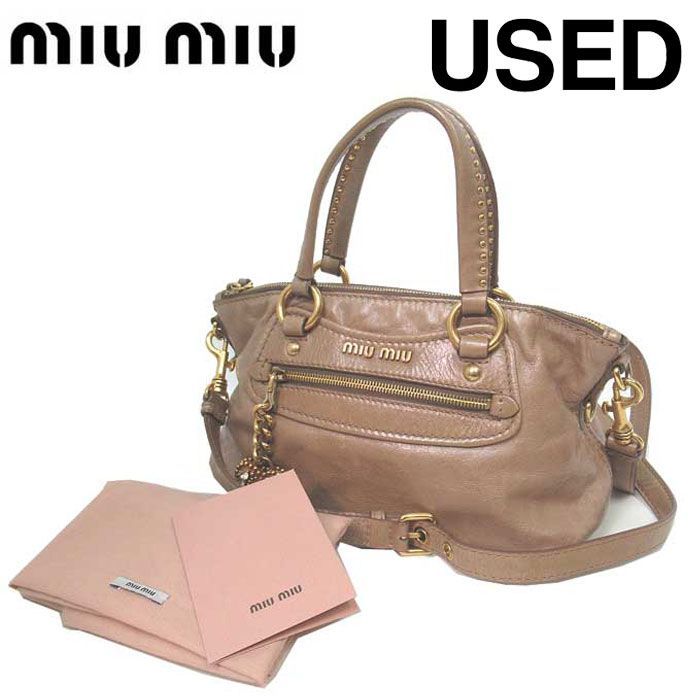 ミュウミュウ ハンドバッグ miu miu ヴィンテージ加工 2WAYバッグ