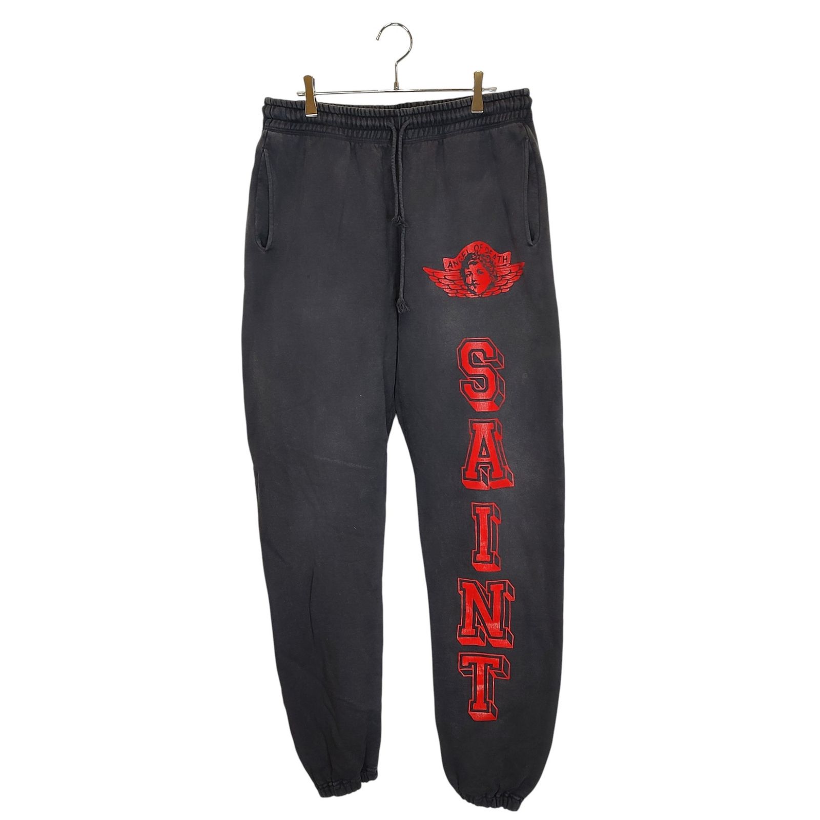 【中古】未使用品 セントマイケル SAINTMICHAEL 25AW ANGEL SWEAT PANTS スウェットパンツ M ブラック 黒 SAINT M×××××× セントマイケル エンジェル スウェットパンツ