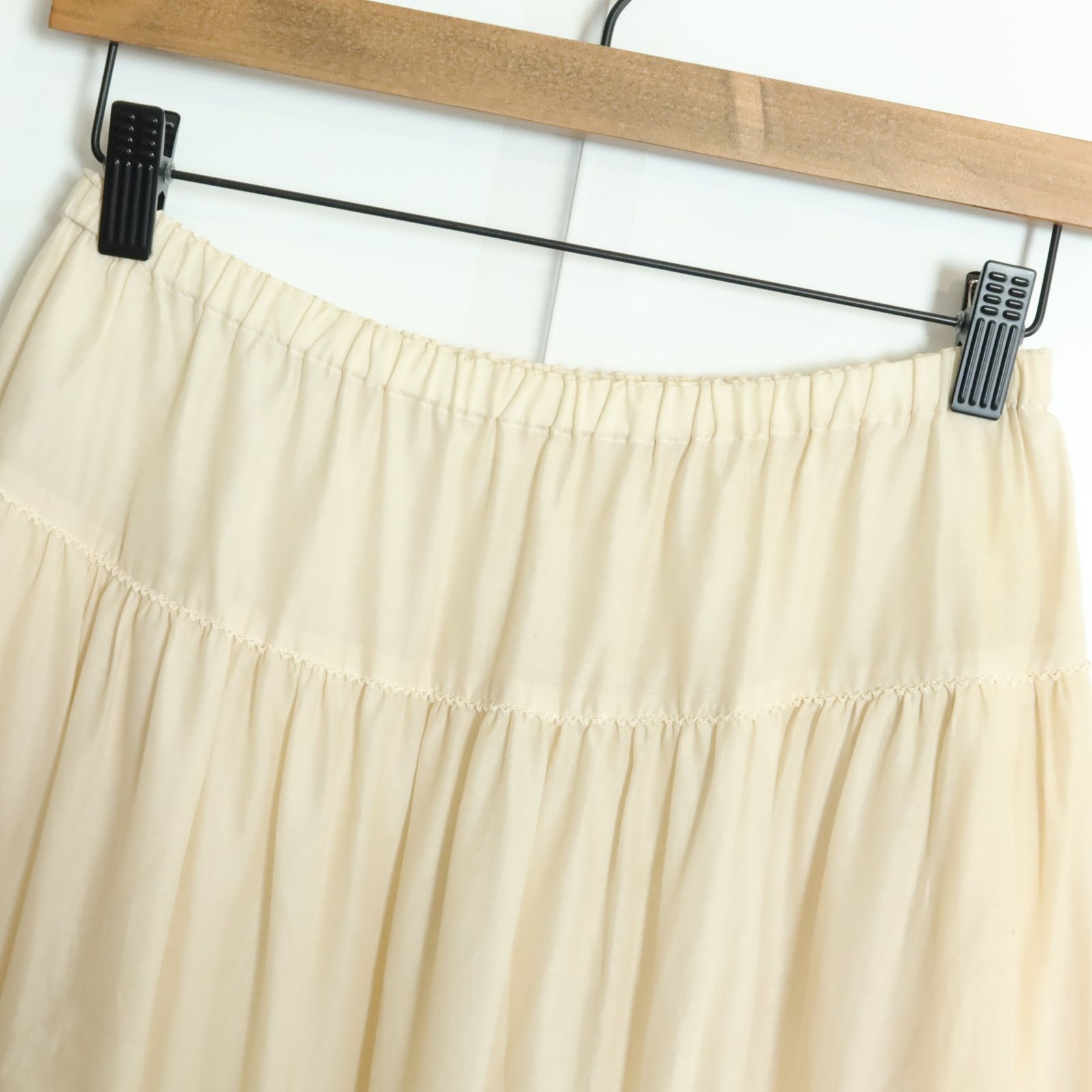 カネコイサオ☆ギャザースカート 綿ローン ベージュ系 ティアード  