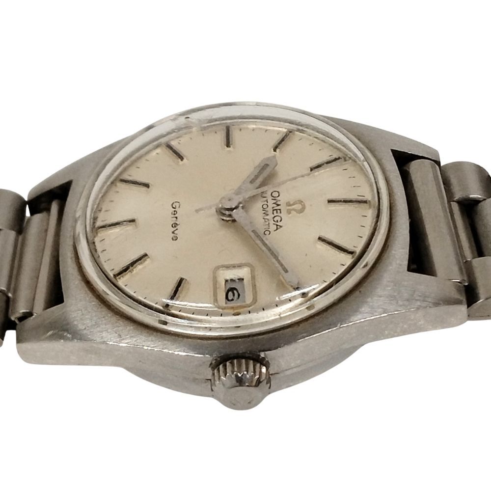 OMEGA オメガ ジュネーブ デイト 自動巻き レディース 腕時計 シルバー