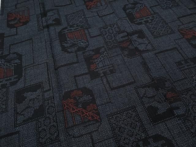 100亀甲 破れ色紙重ね風景文