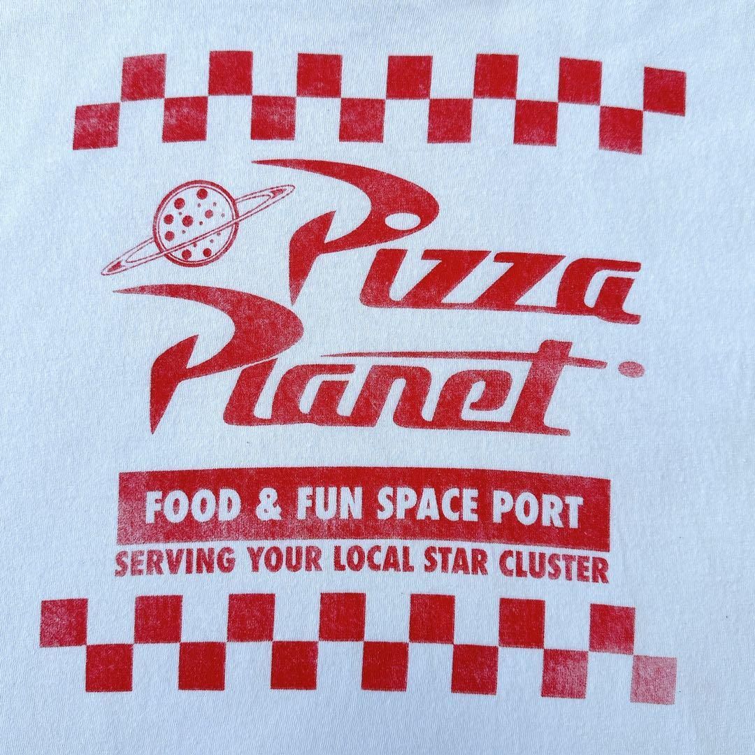 ディズニー ピクサー　トイストーリー　ピザプラネット　プリントTシャツ　00s disney Pixar Cartoon print Tshirt XL size