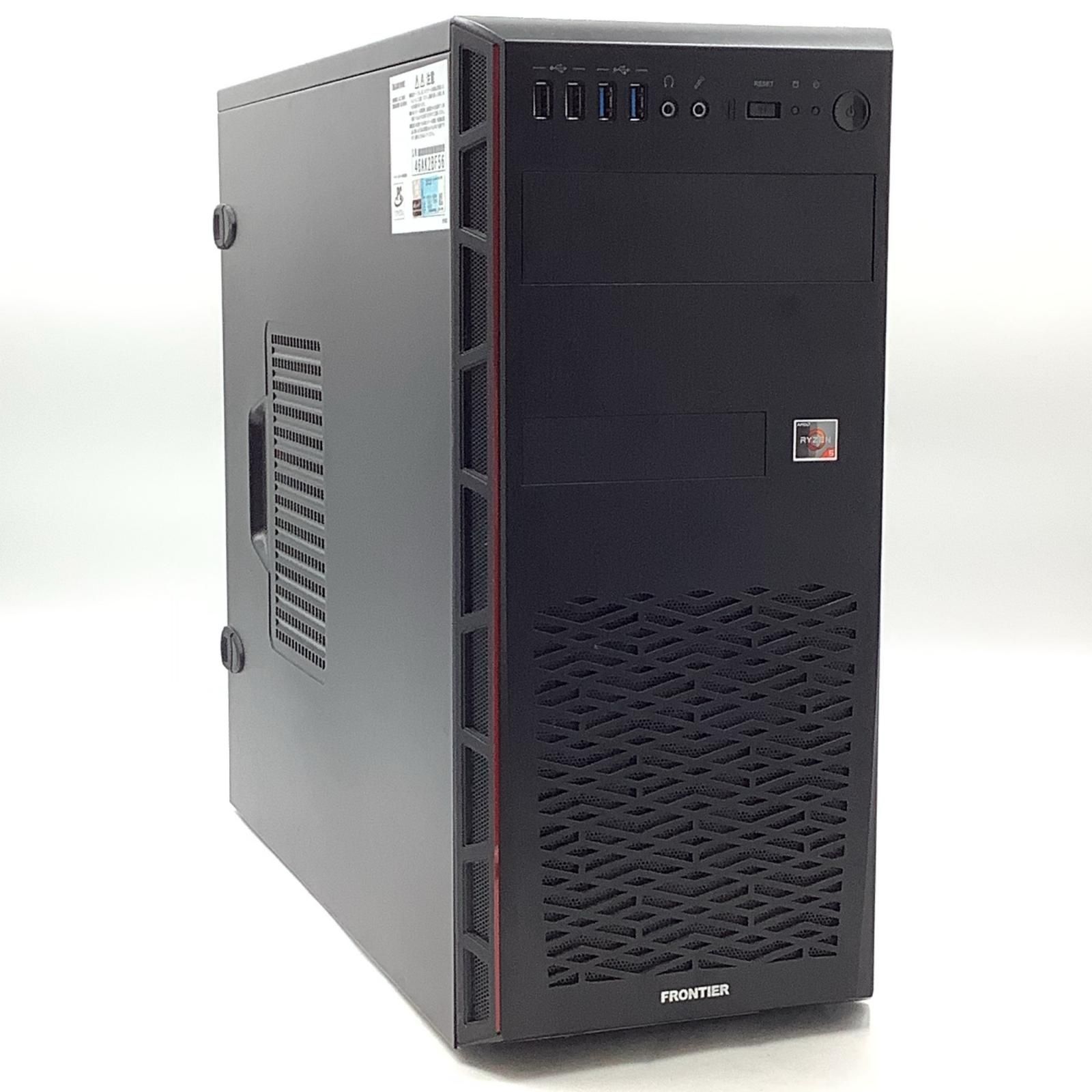 全額返金保証 最速発送 フロンティア ゲーミングデスクトップPC Ryzen 5 1600 16GB SSD 500GB HDD 2TB GTX 1660 Super 動作 済