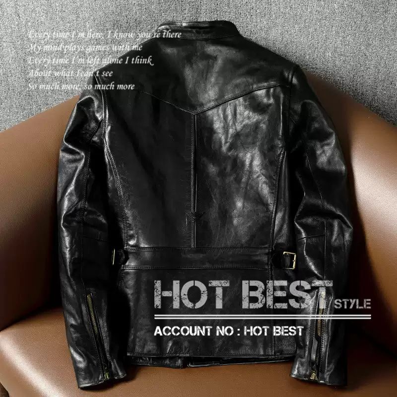 イタリア製 馬革 ホースハイド パテッド レザーライダース ジャケット