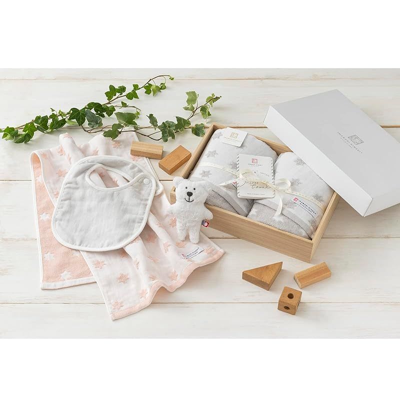 スタイレム瀧定大阪 Stylem Takisada-Osaka 今治タオル 今治謹製 ベビーギフト ギフトセット 2点 フード付きバスポンチョ ×1 60×100cm スタイ ×1 20×23cm First towel ファーストタオル グレー STEELWINDOWSANDDOORS_COM