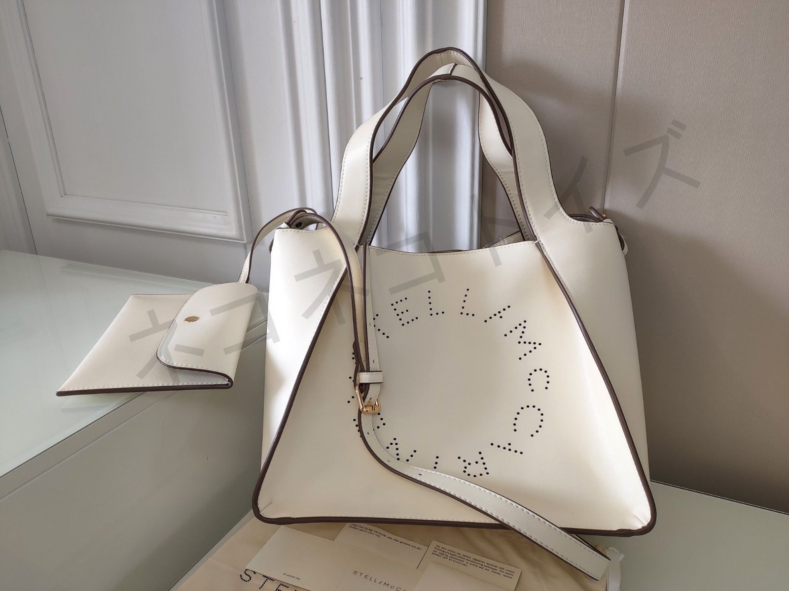 stella mccartney ステラマッカートニー  レディース  ロゴトートバッグ 2WAY ハンドバッグ ショルダーバッグ White