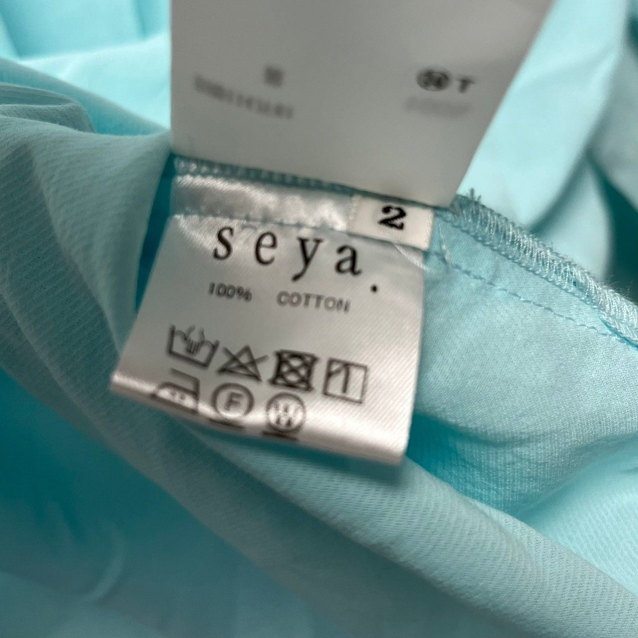 seya セヤ 23SS SHAHNAMEH SHIRT IN TURQUOISE SWEET TWILL タック  