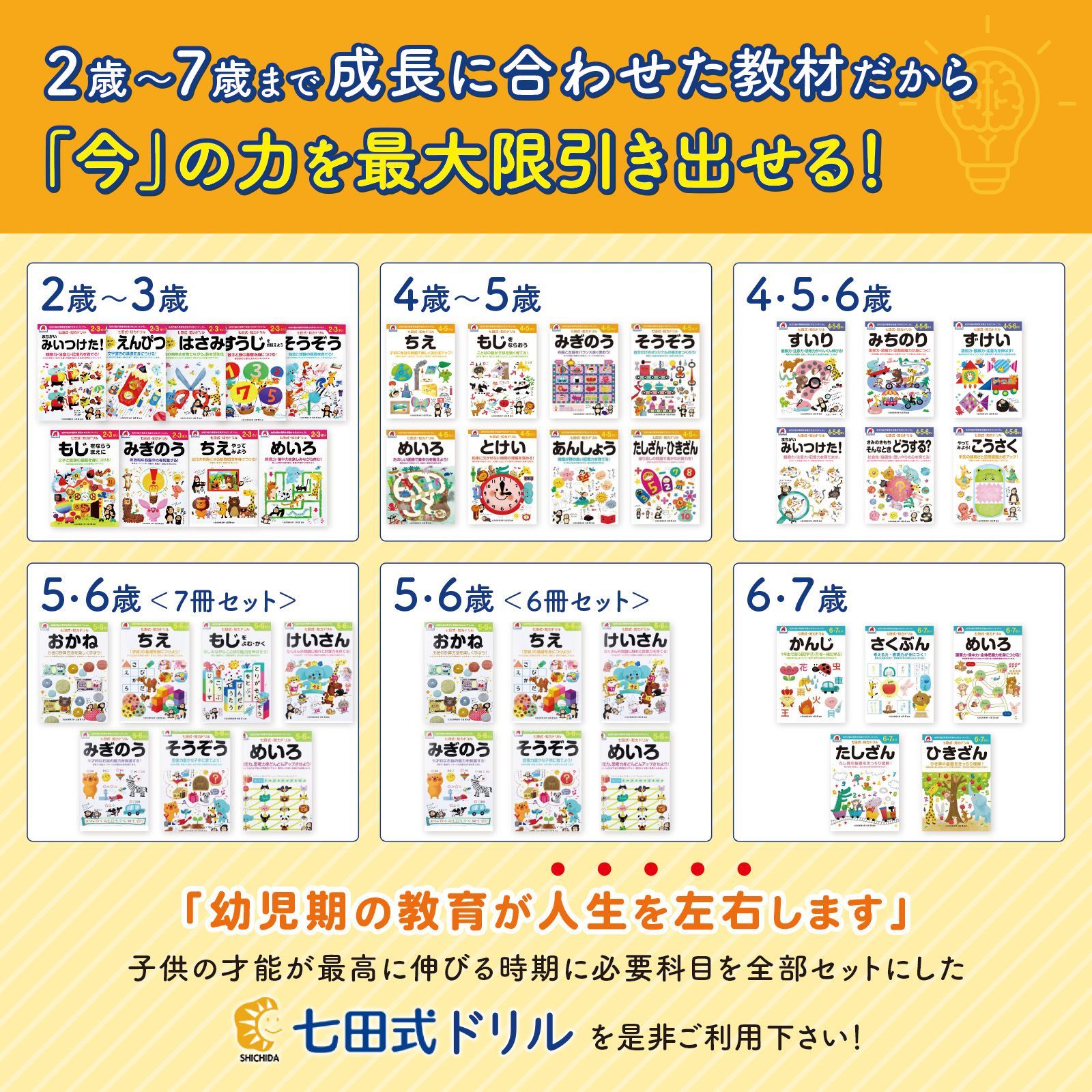 七田式 知力ドリル 4才5才8冊 まとめ買い 送料無料 七田式知力ドリル 
