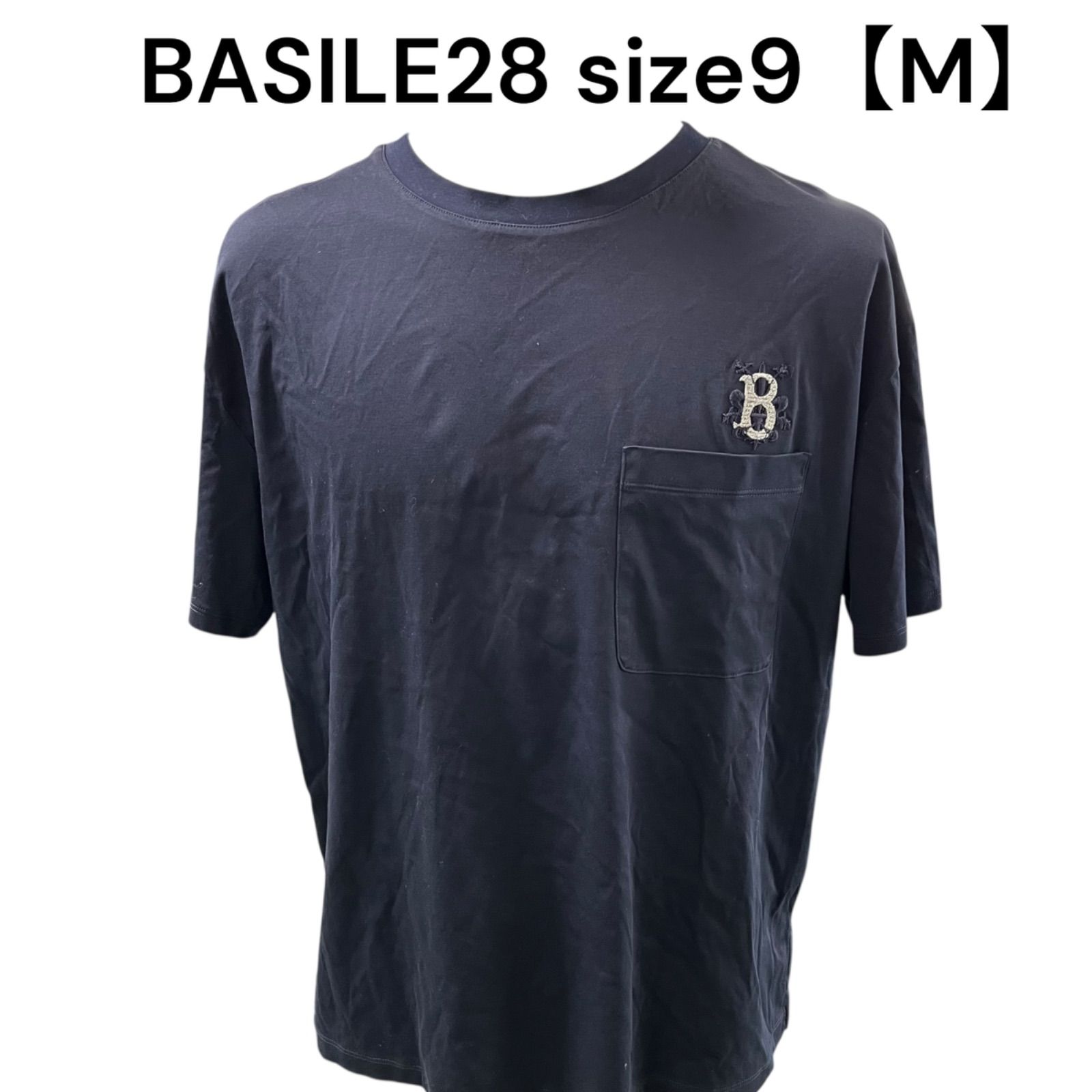 バジーレ28 BASILE28 メンズ Tシャツ 紺 ネイビー ブラック ポケット付 