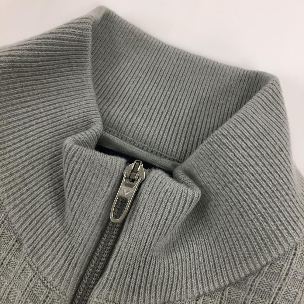 本物 【美品】キャロウェイ ニットジャケット グレー×ネイビー 後上部