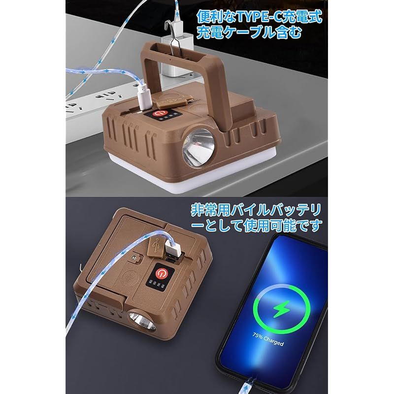 OTVEE LEDランタン キャンプランタン アウトドア ライト Type-c