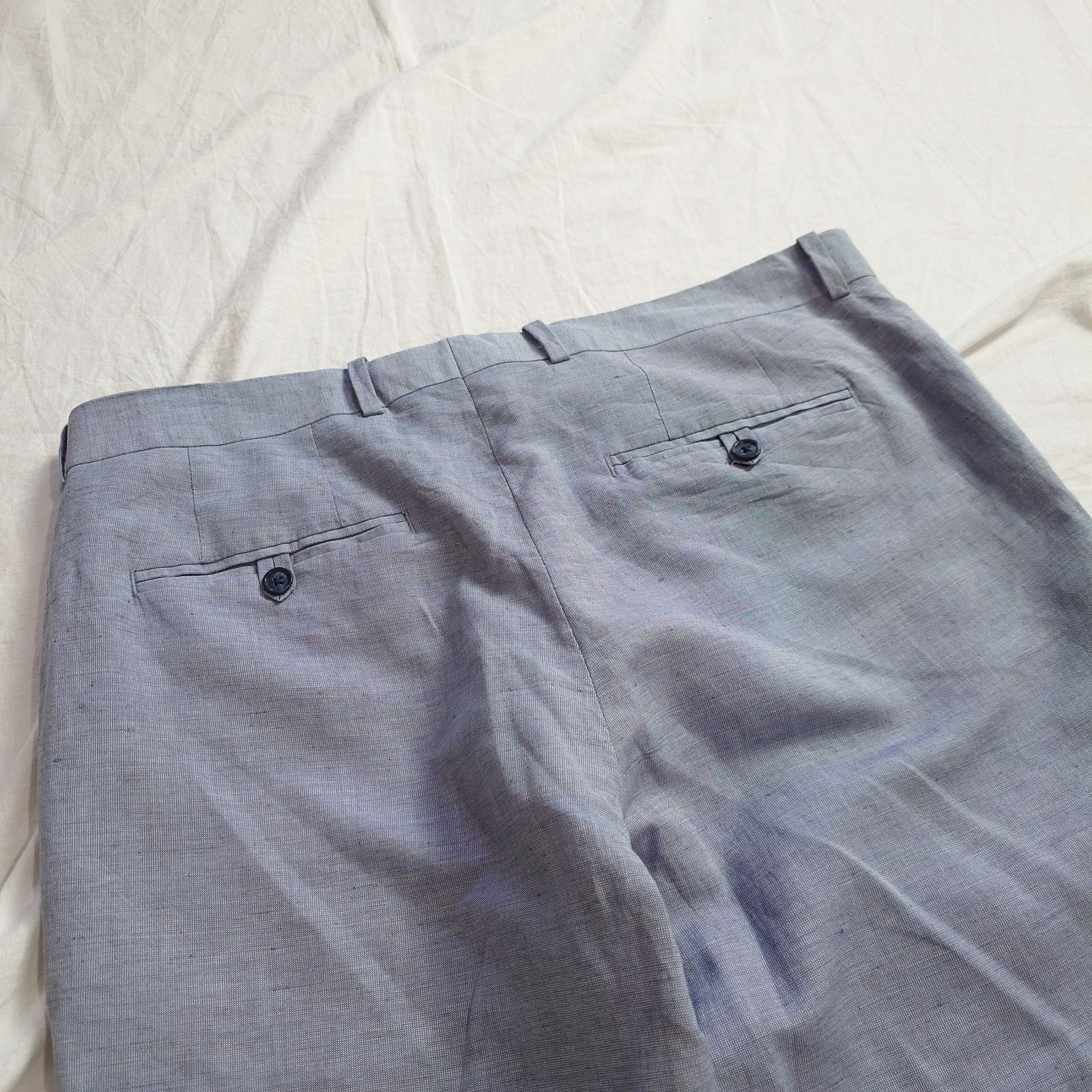 Perry Ellis ペリーエリス リネンスラックス 古着 ペリーエリス PERRY ELLIS ツータック スラックスパンツ