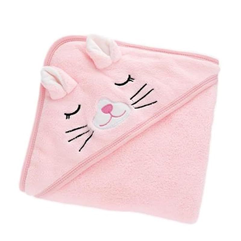 [ハグハグ ハニー] ベビー おくるみ 新生児 ふわふわ ブランケット バスタオル (ピンク) 1
