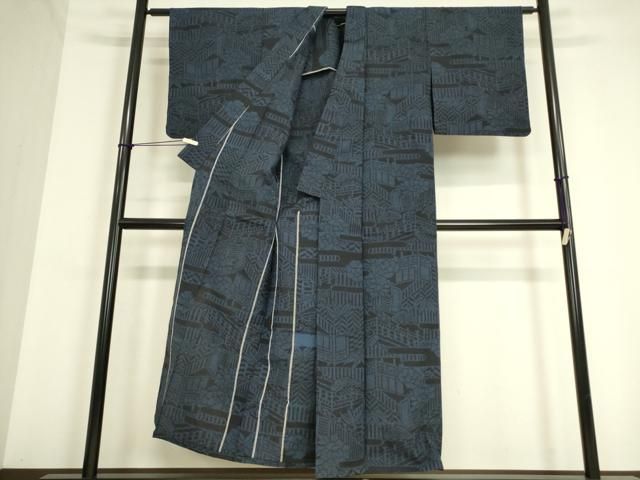 平和屋着物○結城紬 斜線文 正絹 逸品 未使用 DAAS2426tw