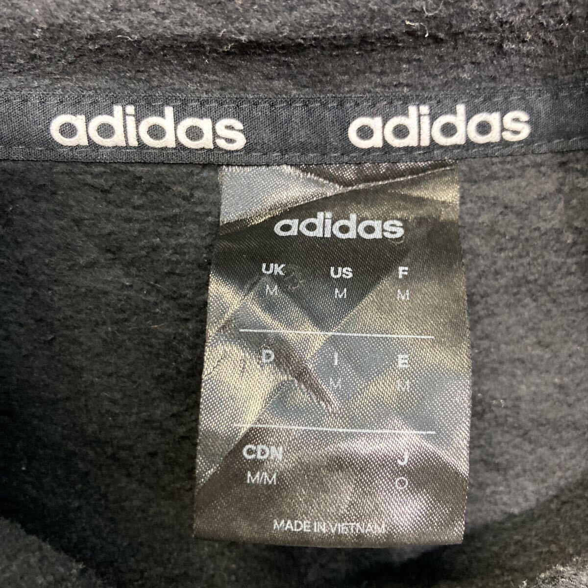 adidas プリント スウェット パーカー アディダス M ブラック プルオーバー 古着卸 アメリカ仕入 a609-5172